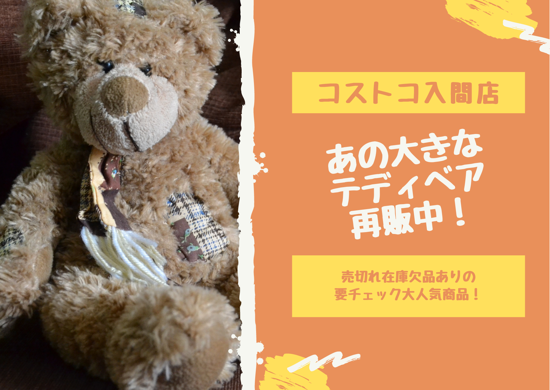 埼玉県 コストコ入間店 あのデカい熊が再販中 ショーンの品質保証ブログ